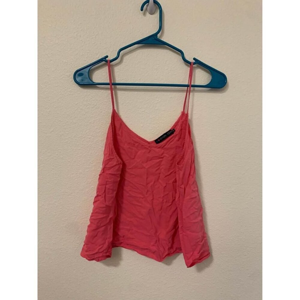 Even & Odd Crop Tank Top Pink Women's Size Medium Spaghetti Strap Y2K Boho I9